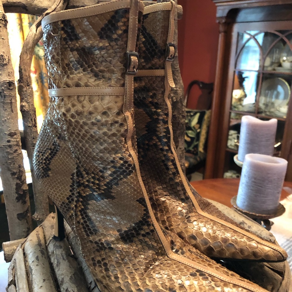 Claudia Ciuti Snakeskin Ankle Boots; SOOOO Sexy; Gorgeous; STATEMENT BOOTS!